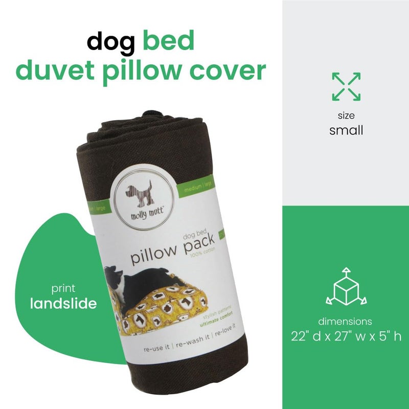 molly mutt Landslide Dog Bed Duvet Pillow Pack, Small - 100% Cotton, Durable, Washable - Image 2